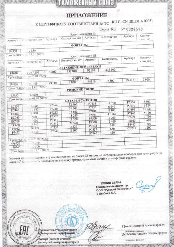 Сертификат соответствия № 0324578  - Калязин | kalyazin.salutsklad.ru 